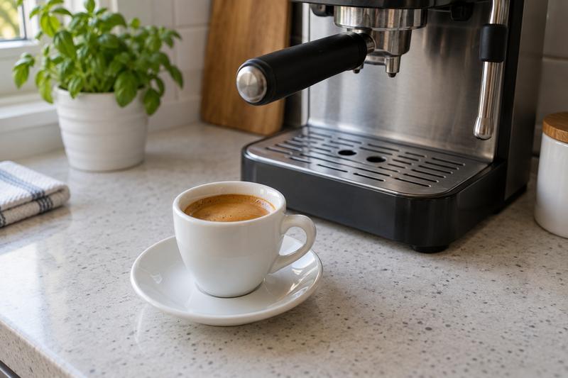 Bryg små, stærke espressoer – Affogato med vaniljeis og espresso