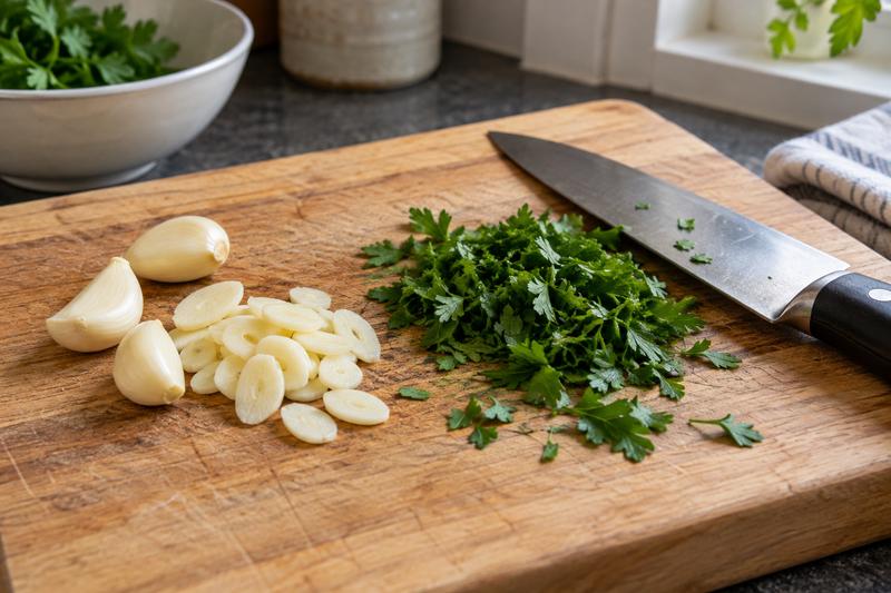 Gør klar, og sæt pastaen over – Spaghetti aglio e olio med hvidløg og persille