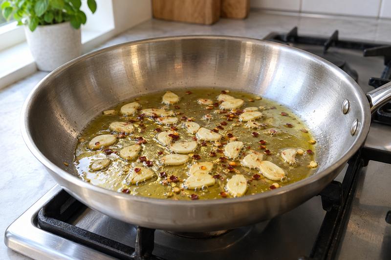 Varm hvidløget forsigtigt – Spaghetti aglio e olio med hvidløg og persille