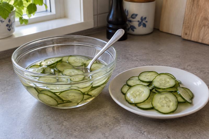 Opløs sukkeret i lagen – Agurkesalat med sød eddikelage