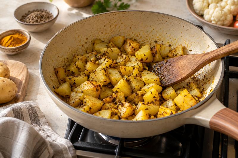 Giv kartoflerne et forspring – Aloo gobi med kartofler og blomkål