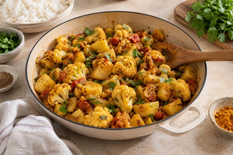 Tilbered blomkålen nænsomt – Aloo gobi med kartofler og blomkål