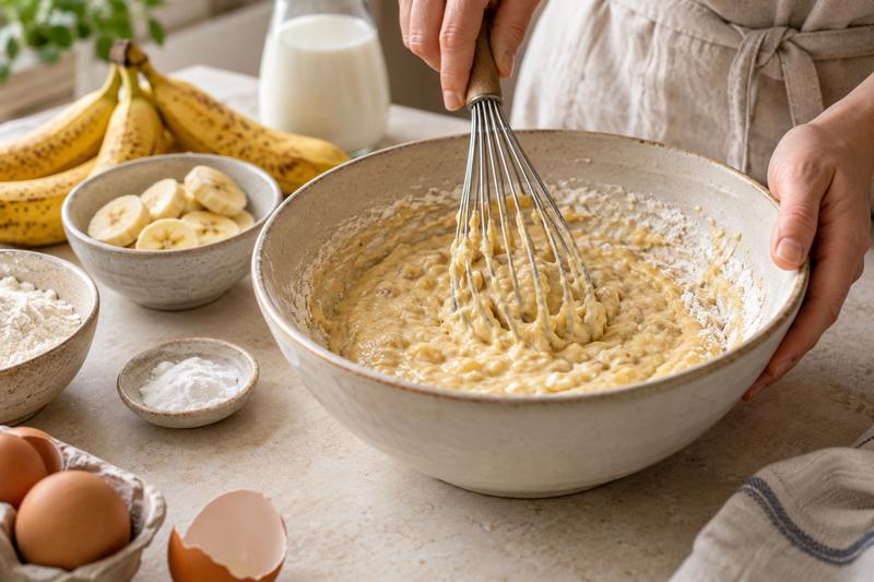 Rør en tyk dej – Bananpandekager med bær og yoghurt