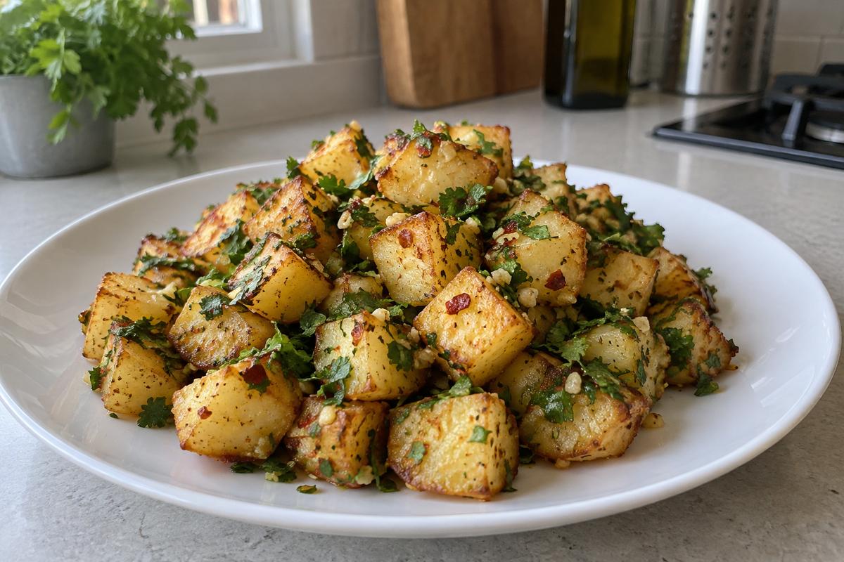 Batata harra med hvidløg og koriander