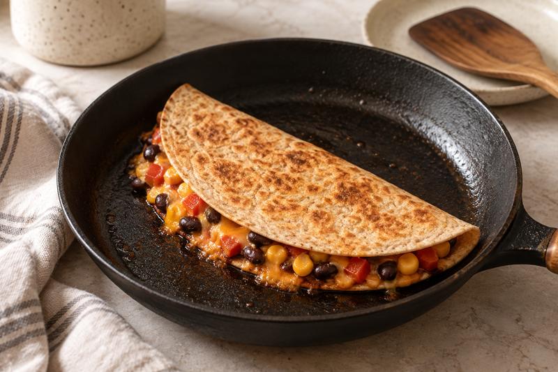 Steg til osten smelter – Quesadillas med sorte bønner og cheddar