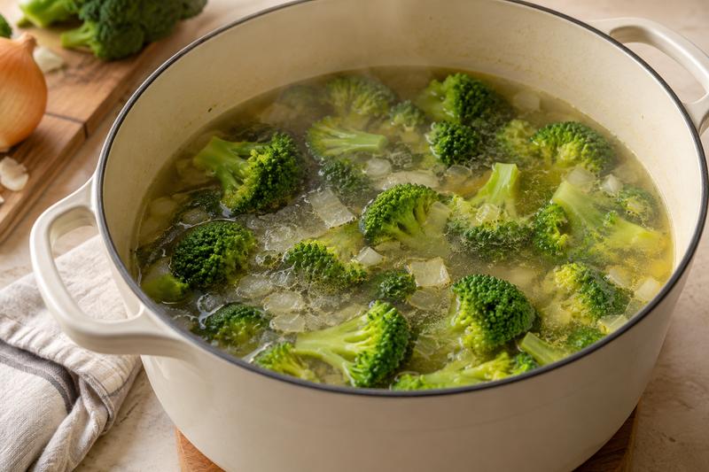 Lad broccolien blive blød i bouillon – Broccolisuppe med cheddar og græskarkerner