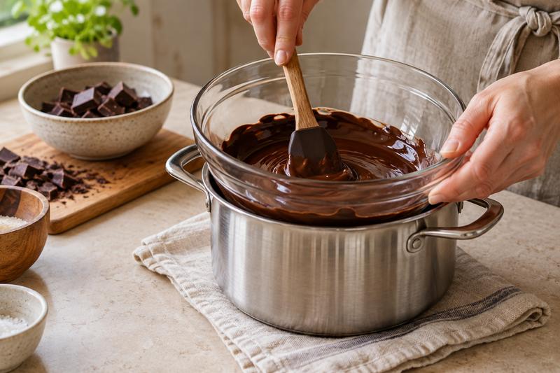 Smelt chokoladen forsigtigt – Chokolademousse med mørk chokolade