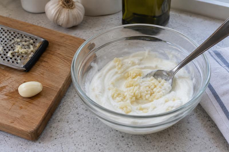 Rør yoghurten og gør skålene klar – Çılbır med pocherede æg og chilismør