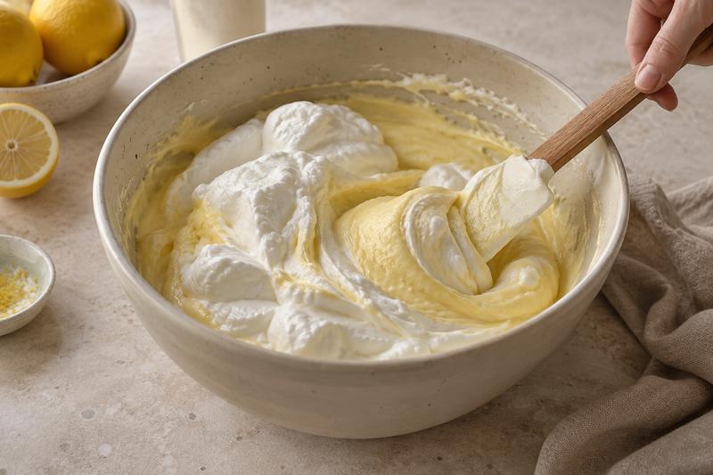 Vend fløden i og fyld glassene – Citronfromage med flødeskum og citronskal