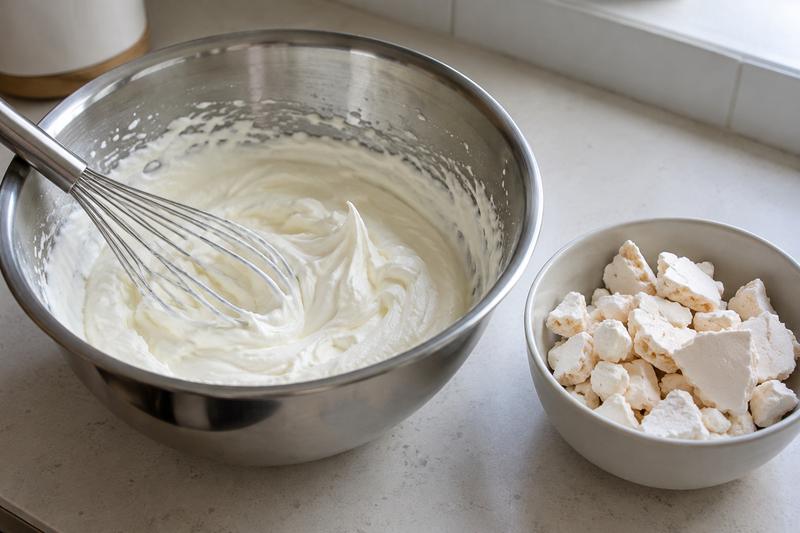 Pisk blødt skum og bræk marengsen – Eton mess med jordbær og marengs