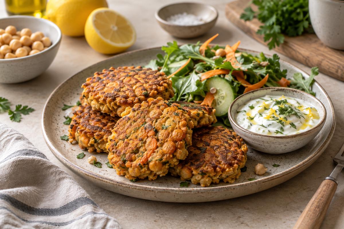 Grønne frikadeller med kikærter
