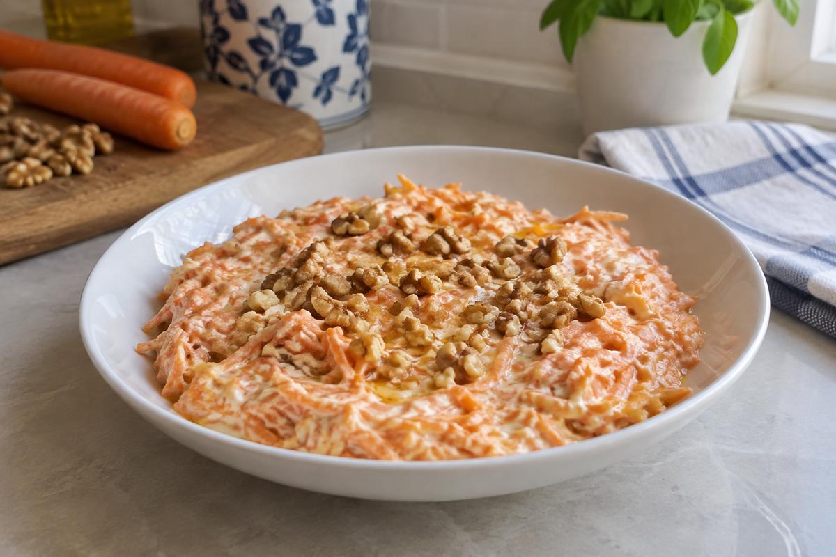 Havuç tarator med yoghurt og valnødder