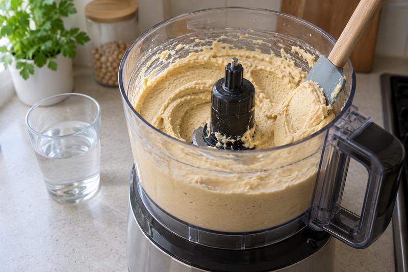 Justér dippen og kom den i en skål – Hummus med tahin og citron