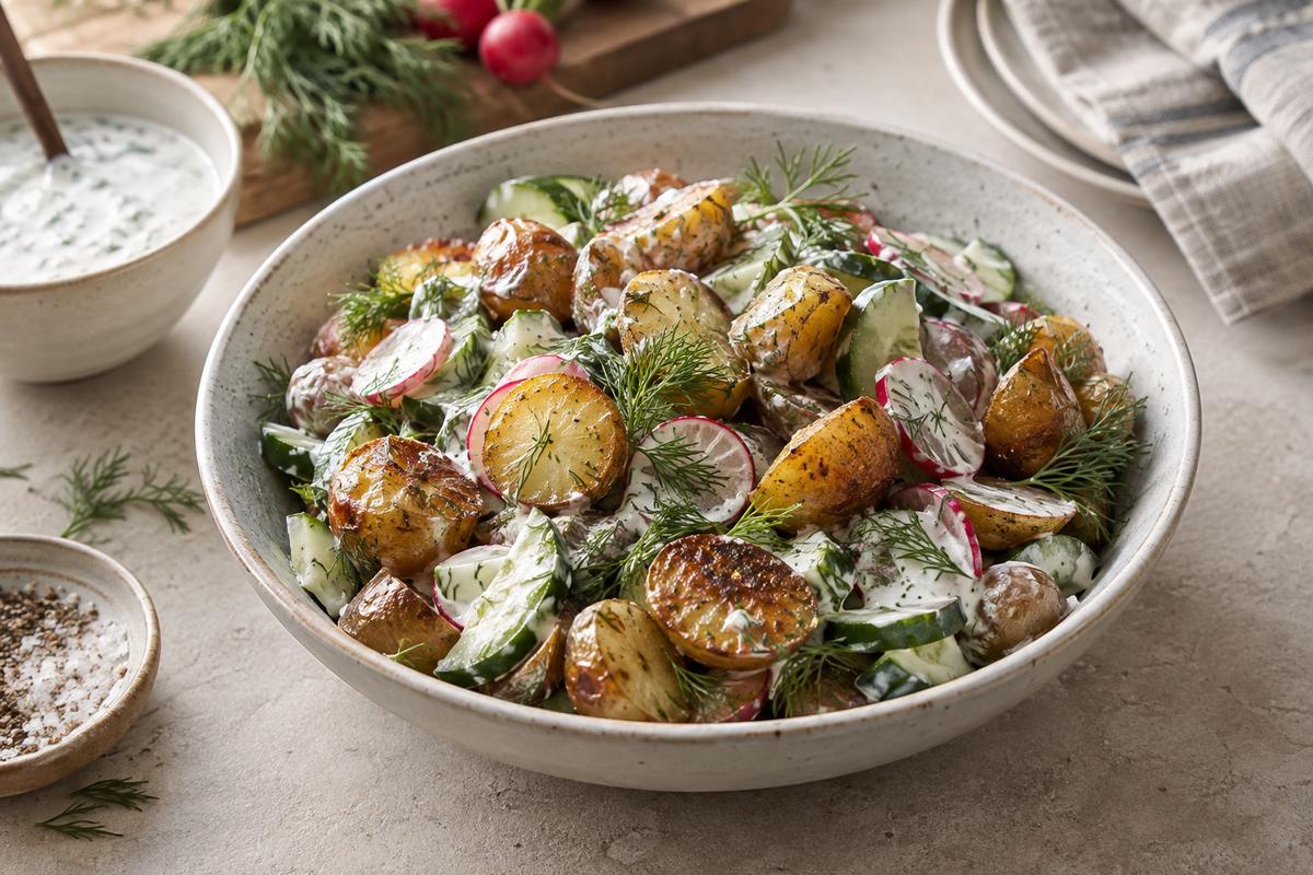 Sprød kartoffelsalat med dild