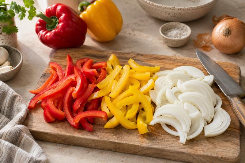 Skær grøntsager og kylling – Kyllingefajitas med peberfrugt og lime
