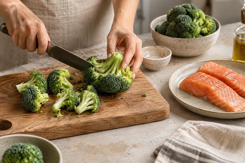 Del broccolien i ens buketter – Sennepsbagt laks med broccoli og dild