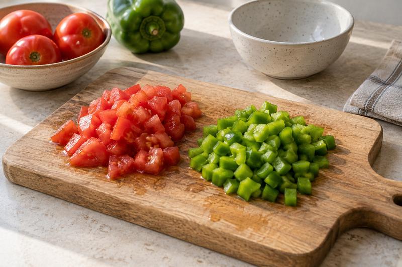 Hak tomater og peberfrugter – Menemen med tomat og grøn peberfrugt
