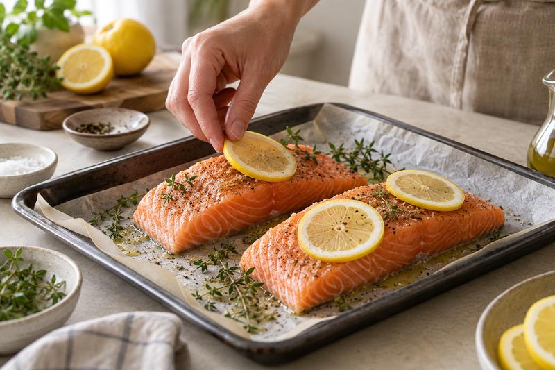 Gør plads til fisken – Ovnbagt laks med citron og broccoli