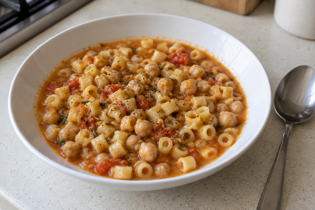 Pasta e ceci med kikærter og rosmarin