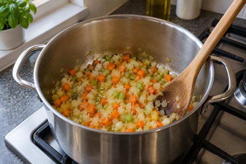 Lav en blød grøntsagsbund – Pasta med linser, tomat og rosmarin