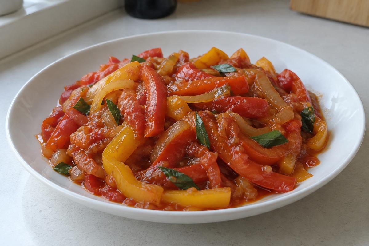 Peperonata med peberfrugt og tomat