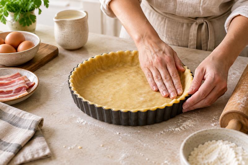 Lav bunden og forbag den – Quiche Lorraine med bacon og fløde