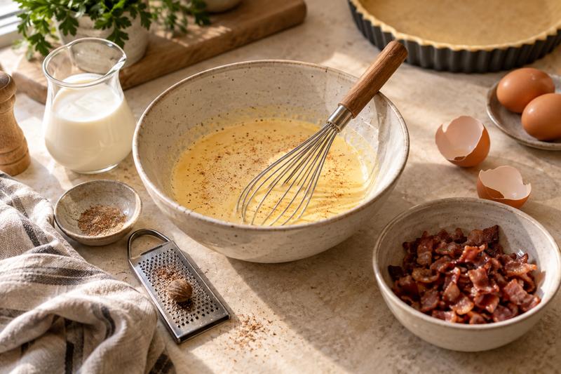 Pisk fyldet sammen – Quiche Lorraine med bacon og fløde