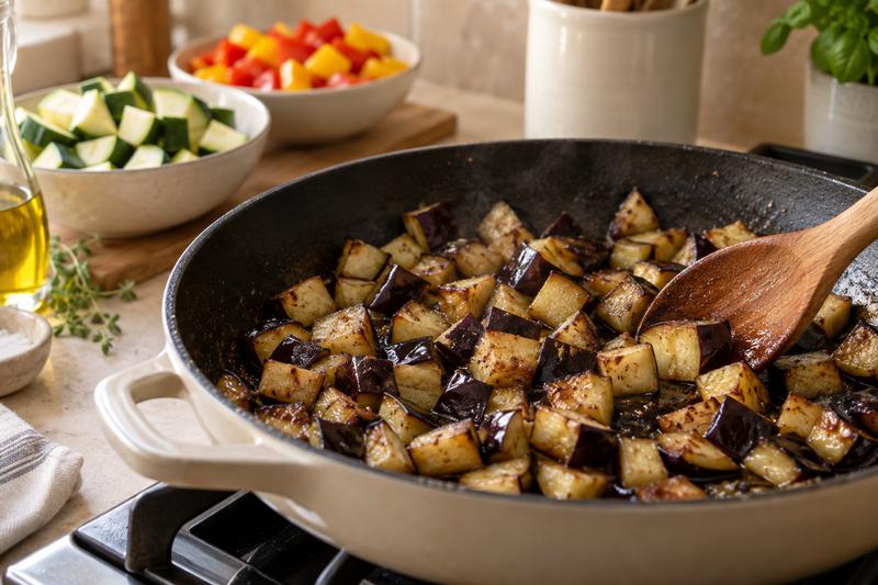 Brun hver del for sig – Ratatouille med aubergine og squash