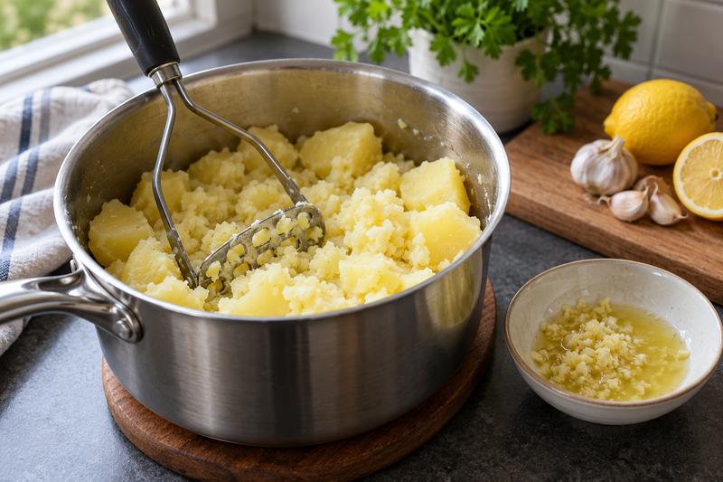 Mos og tilsæt hvidløg – Skordalia med kartofler, hvidløg og citron