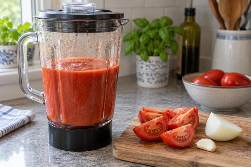 Blend tomatbunden – Sopa de fideo med tomat og lime