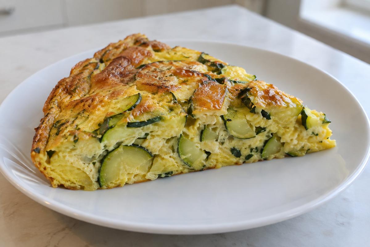 Squashfrittata med basilikum og ost
