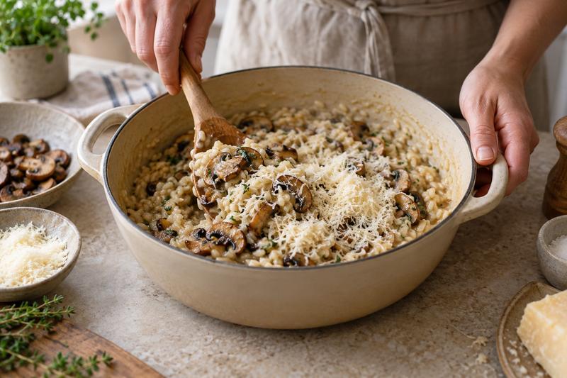 Afslut med svampe og ost – Svamperisotto med parmesan
