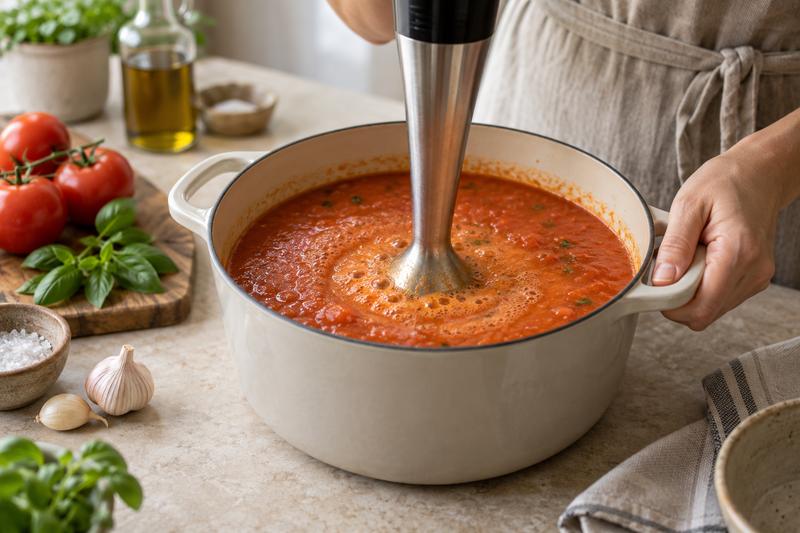 Blend og rund af – Tomatsuppe med basilikum og fløde