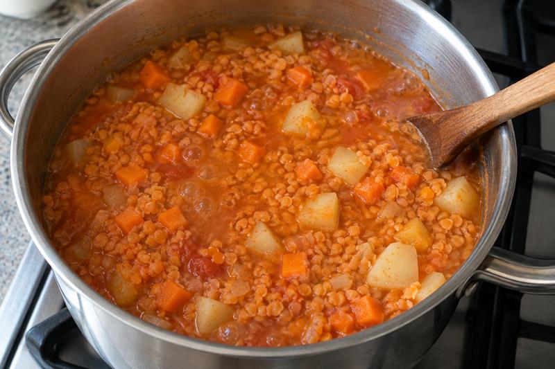 Kog suppen, til alt er mørt – Tyrkisk linsesuppe med citron og paprikasmør