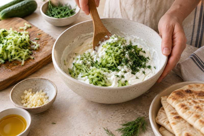 Rør sammen og giv den ro – Tzatziki med agurk, hvidløg og dild