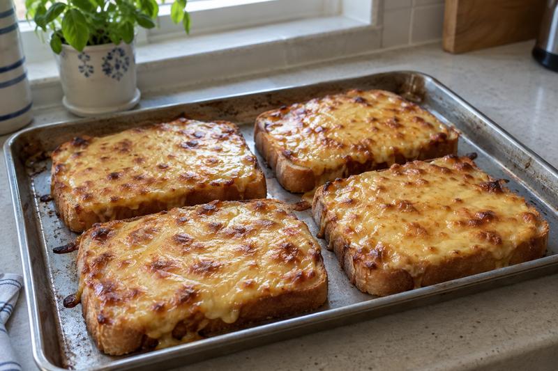 Grill til overfladen bobler – Welsh rarebit med cheddar og sennep